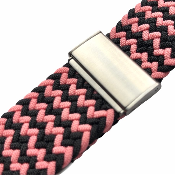 Elastic Adjustable Band Apple Watch 38/40/41mm Pink Black Chevron Stretchy - Picture 5 of 9